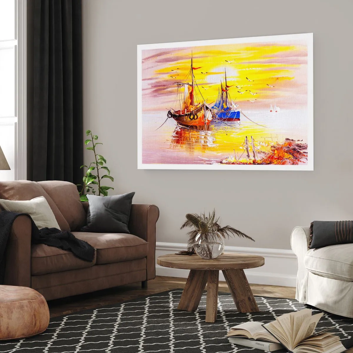 Poster - Een welverdiende rust in de haven - 40x30 cm