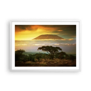 Poster in een witte lijst - Een reizigersdroom - 70x50 cm