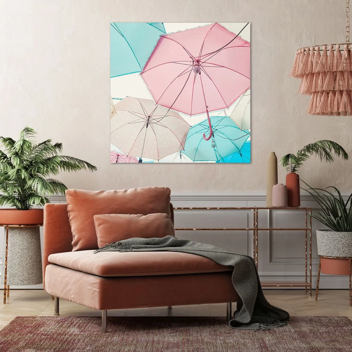 Schilderen op canvas - Soms zon, soms regen - 70x70 cm