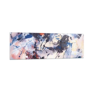 Schilderen op glas - Gekke dans van abstractie - 160x50 cm