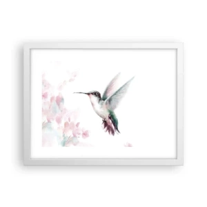 Poster in een witte lijst - Vastgehouden tijdens fladderen - 40x30 cm