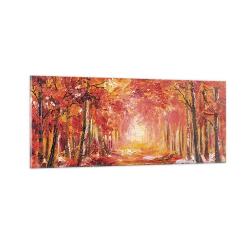 Schilderen op glas - Koperen bos - 100x40 cm