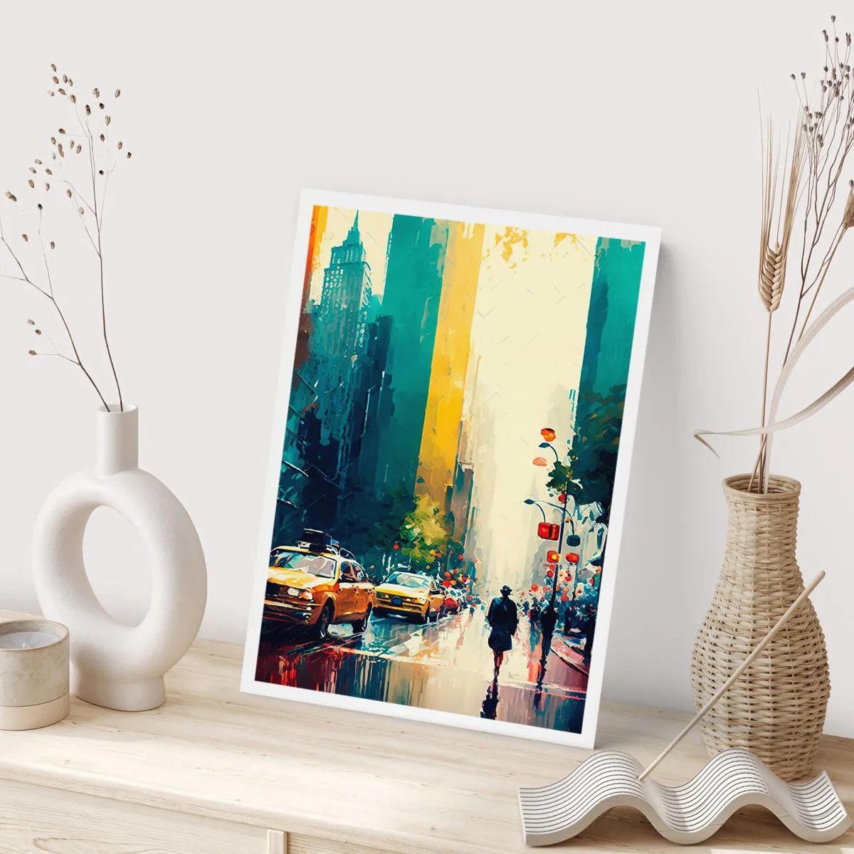 Poster - New York – zelfs de regen is hier kleurrijk - 61x91 cm