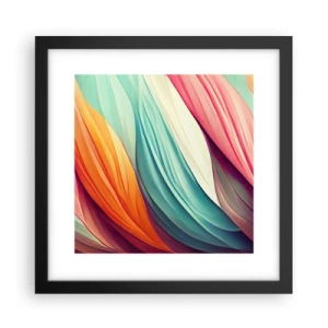 Poster in een zwarte lijst - Regenboog geweven - 30x30 cm