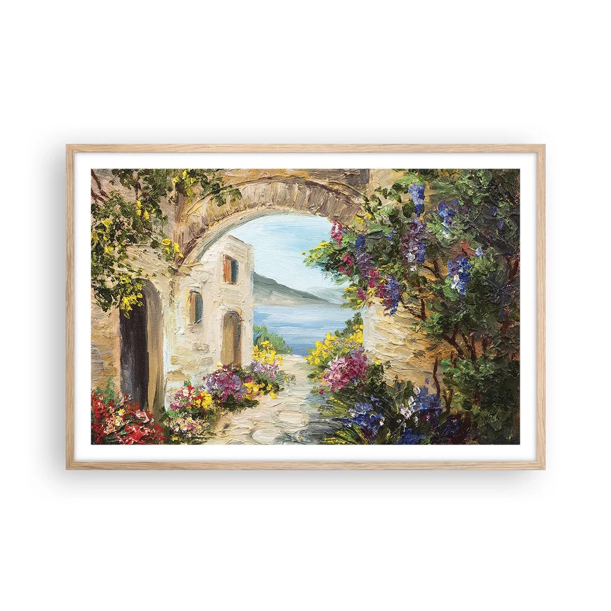 Een poster in een licht eiken lijst - De charme van een kustprovincie - 91x61 cm