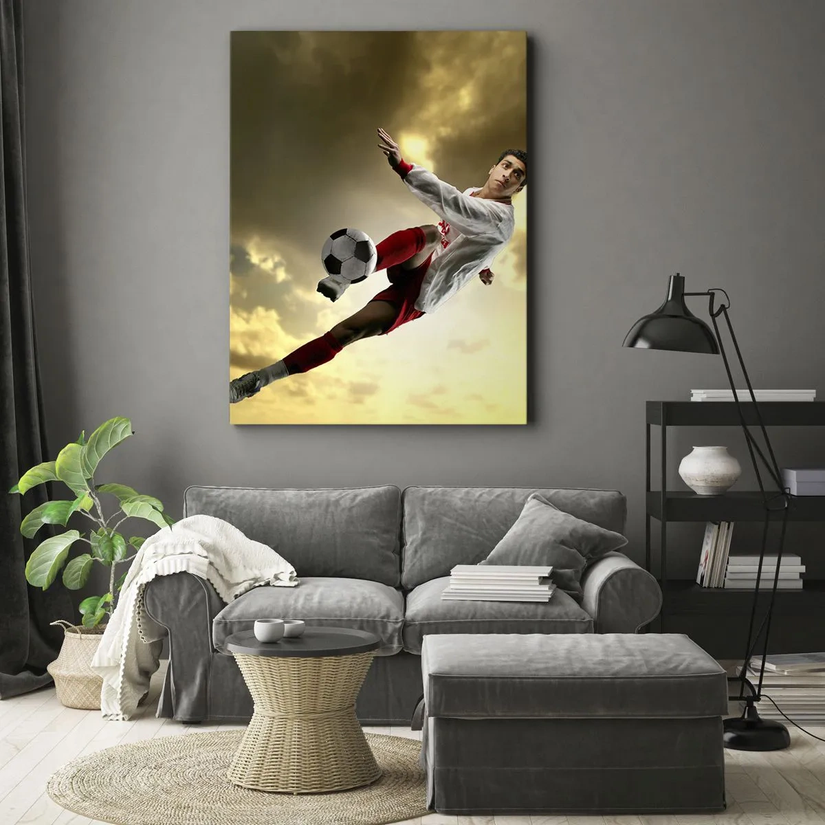 Schilderen op canvas - Voetbal hemel - 45x80 cm