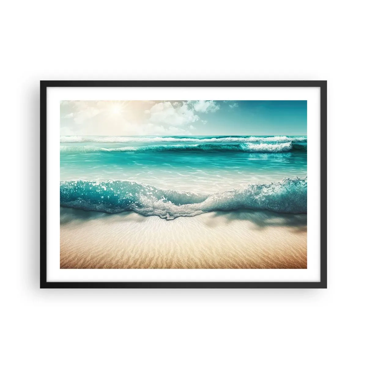 Poster in een zwarte lijst - De vrede van de oceaan - 70x50 cm