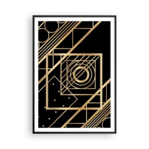 Poster in een zwarte lijst - Gouden geometrie - 70x100 cm