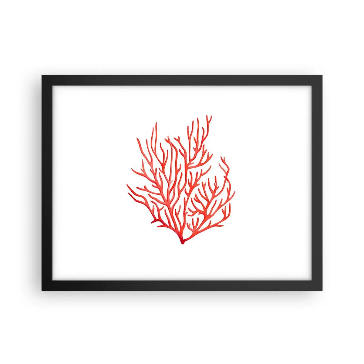 Poster in een zwarte lijst - Koraal filigraan - 40x30 cm