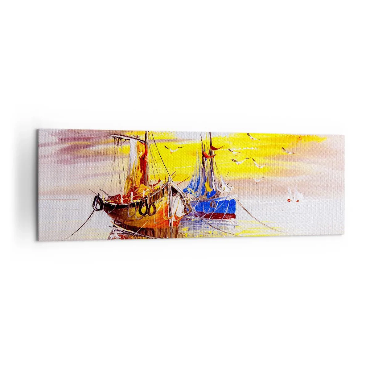 Schilderen op canvas - Een welverdiende rust in de haven - 160x50 cm