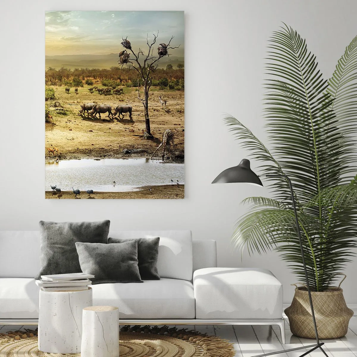 Schilderen op glas - "Er stroomde een rivier uit Eden …" - 80x120 cm