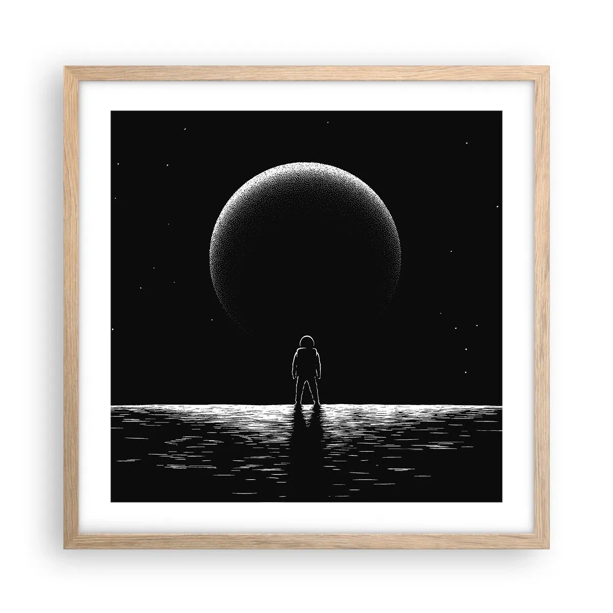 Een poster in een licht eiken lijst - Oog in oog - 50x50 cm