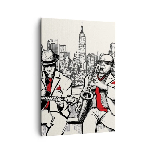 Schilderen op canvas - Improvisatie van New York - 50x70 cm