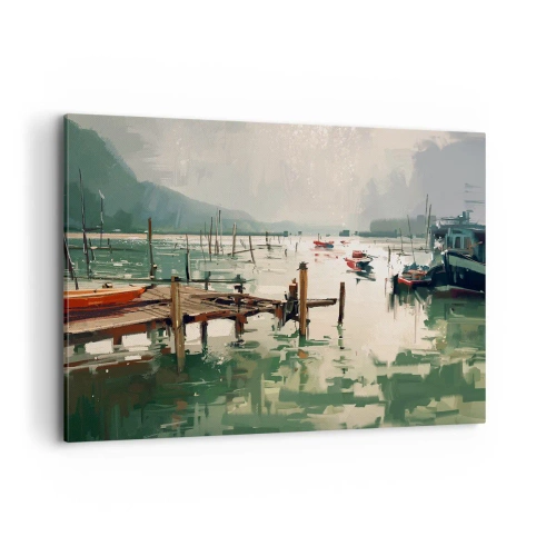Schilderen op canvas - Gedrenkt in een gesmolten maan - 120x80 cm