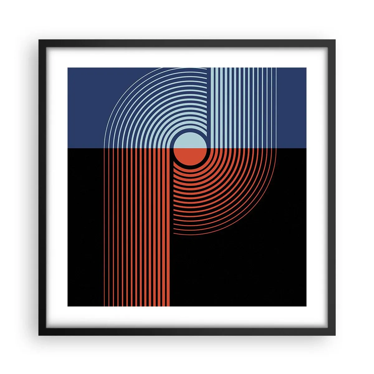 Poster in een zwarte lijst - In een geometrische omhelzing - 50x50 cm