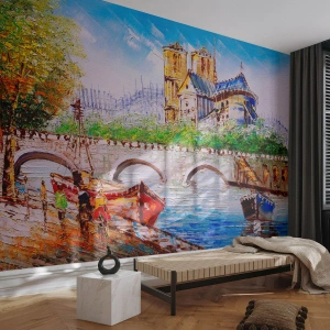 Fotobehang Premium Canvas - Hun tijd gaat nooit voorbij - Stad, Parijs, Architectuur - 250x175 cm