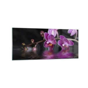 Schilderen op glas - Lila weerspiegeling van schoonheid - 120x50 cm