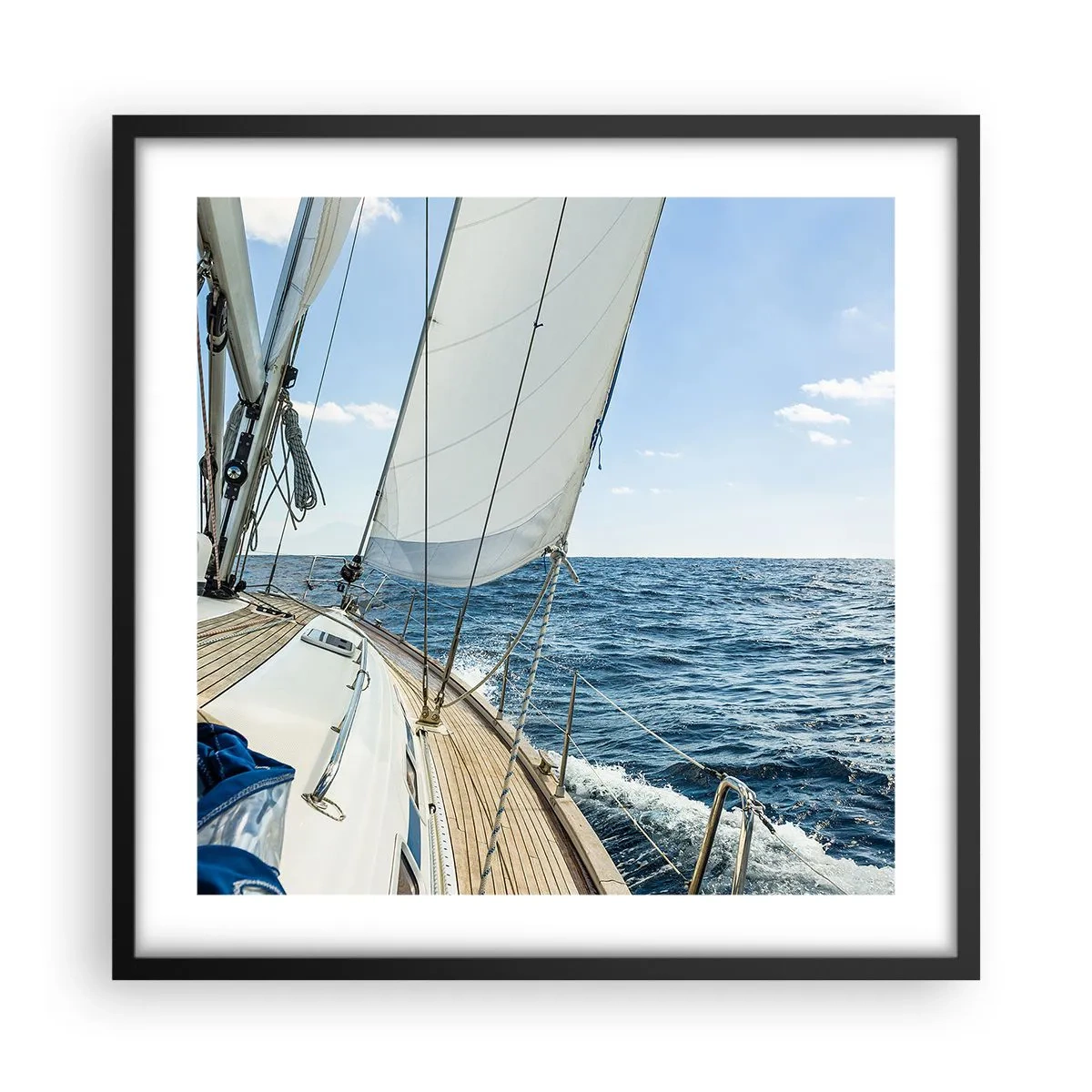 Poster in een zwarte lijst - Ahoi, avontuur - 50x50 cm
