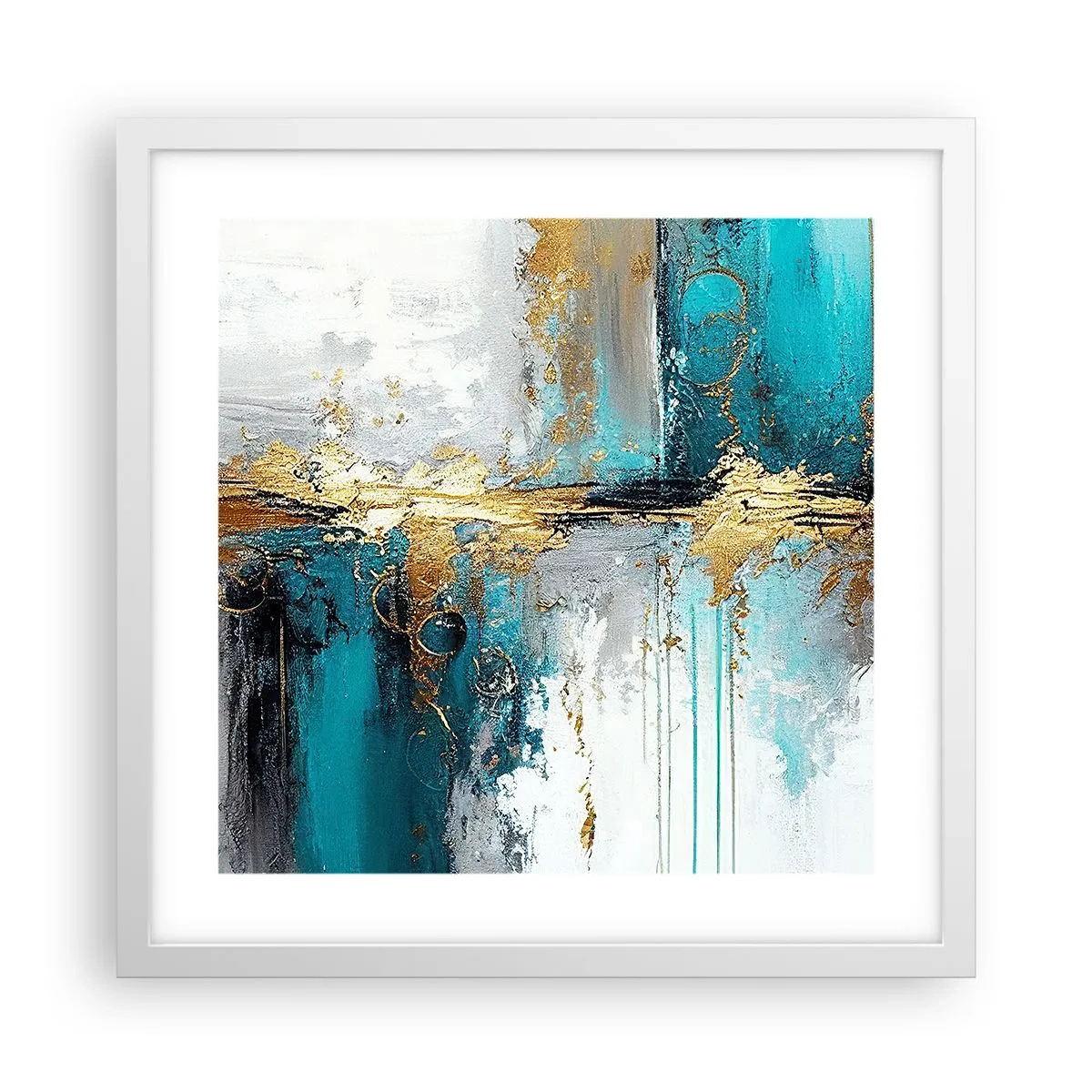 Poster in een witte lijst - Alles vloeit - 40x40 cm