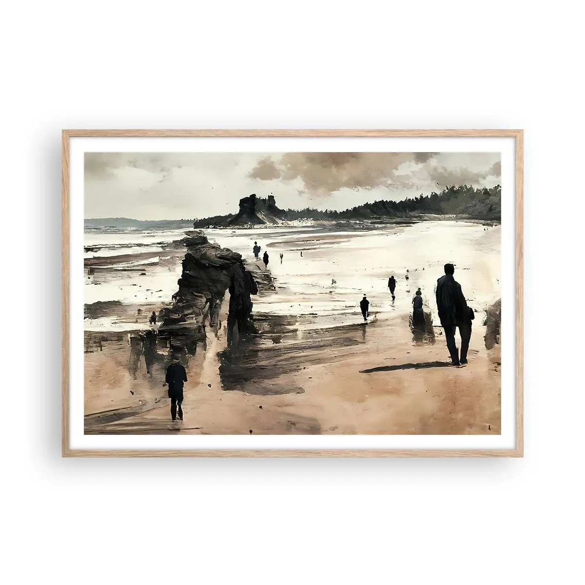 Een poster in een licht eiken lijst - Opgeroepen - 100x70 cm