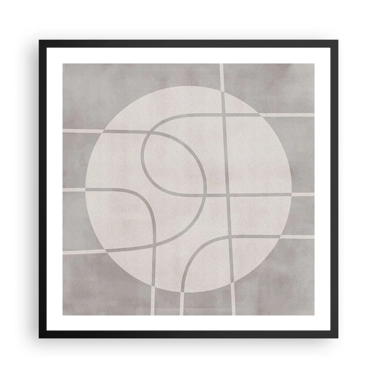 Poster in een zwarte lijst - Rond en rechtdoor - 60x60 cm