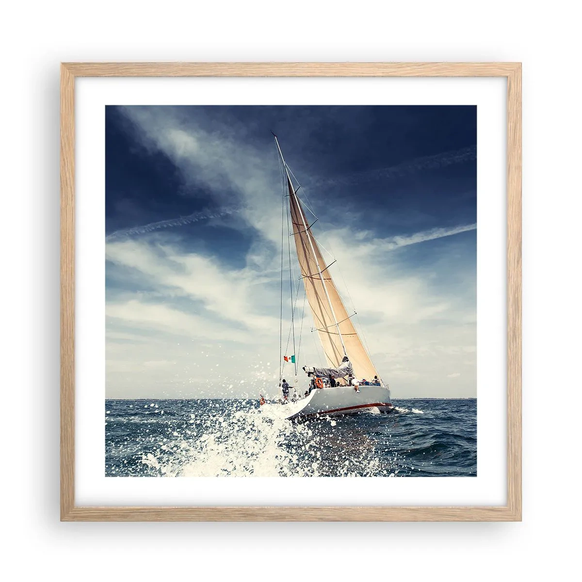 Een poster in een licht eiken lijst - Ze halen ons niet in! - 50x50 cm