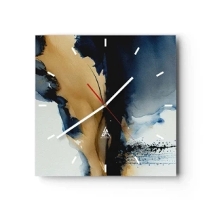 Wandklok - Klok - Achter het gordijn - 30x30 cm