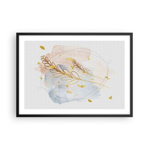 Poster in een zwarte lijst - Gouden explosie - 70x50 cm