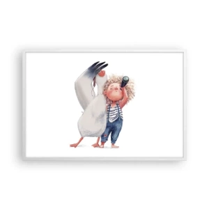 Poster in een witte lijst - Een geweldige reisroute - 91x61 cm