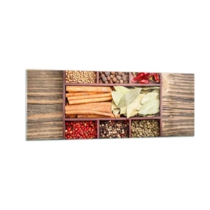 Schilderen op glas - Volgorde van vormen, boeket van aroma's - 140x50 cm