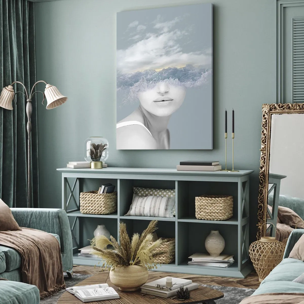 Schilderen op canvas - Met hoofd in de wolken - 80x120 cm