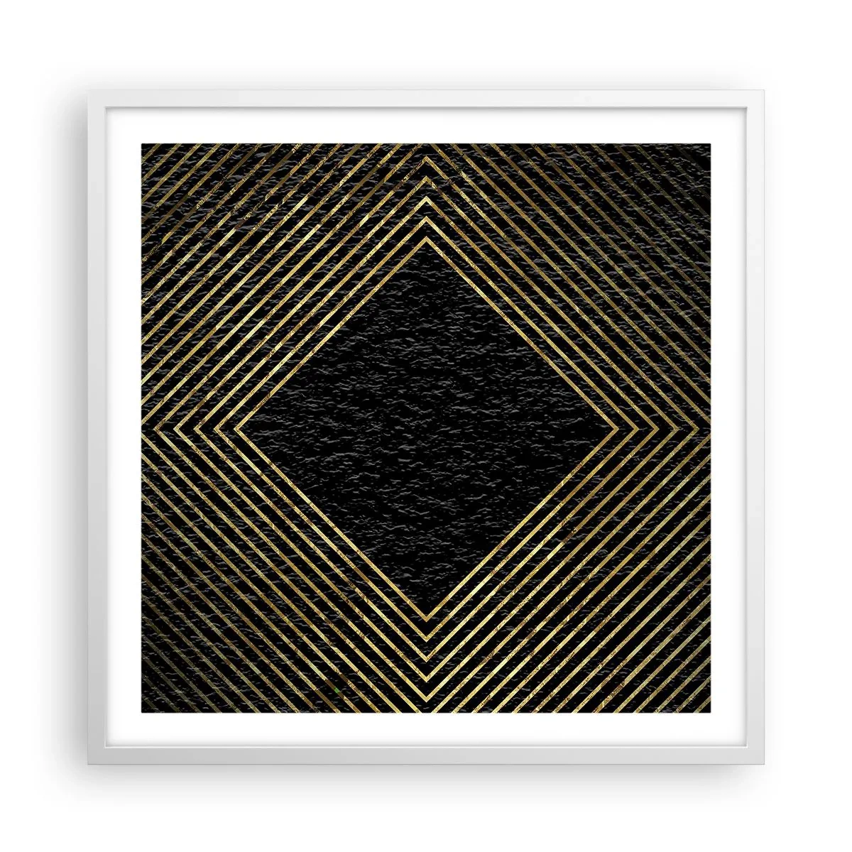 Poster in een witte lijst - Geometrie in glamoureuze stijl - 60x60 cm