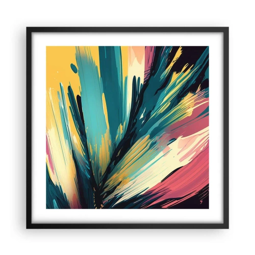 Poster in een zwarte lijst - Compositie – een explosie van vreugde - 50x50 cm
