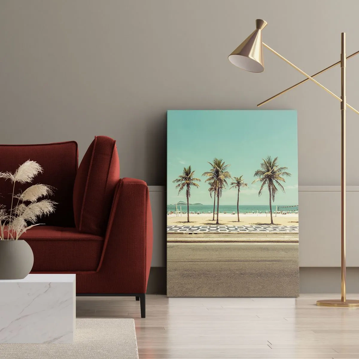 Schilderen op canvas - Op wacht op het strand - 80x120 cm