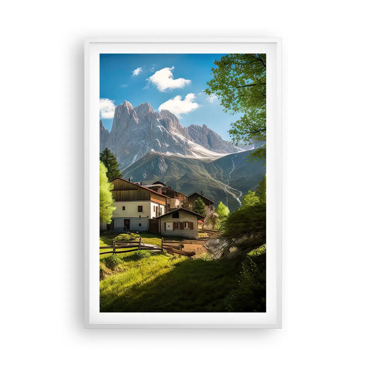 Poster in een witte lijst - Alpine idylle - 61x91 cm