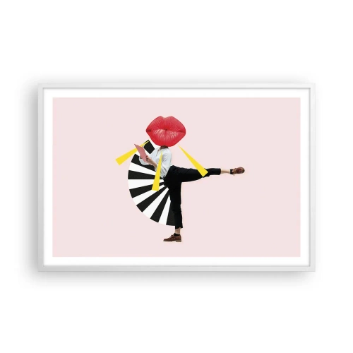 Poster in een witte lijst - Surrealistische pop-art - 91x61 cm