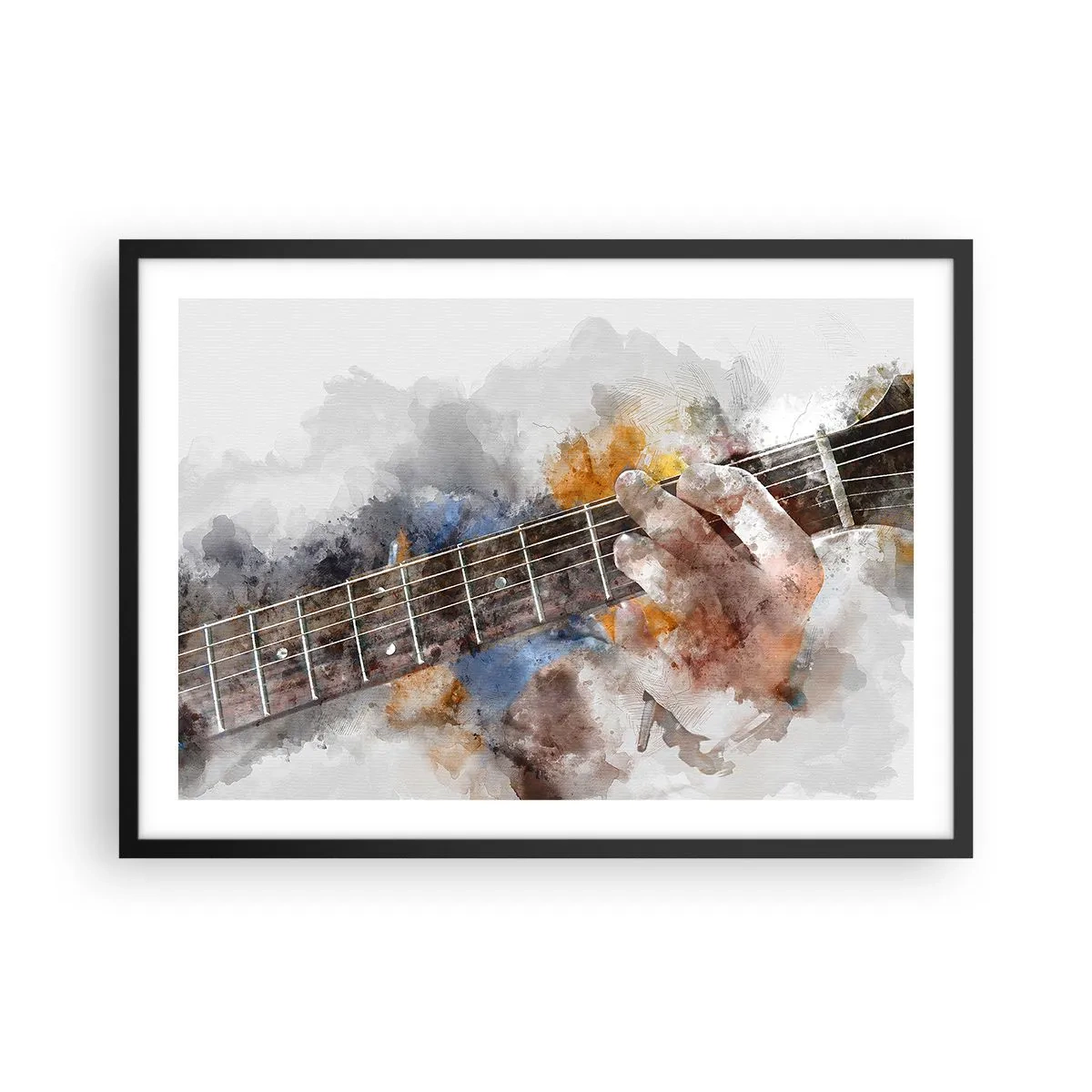 Poster in een zwarte lijst - Poëzie tussen de snaren - 70x50 cm
