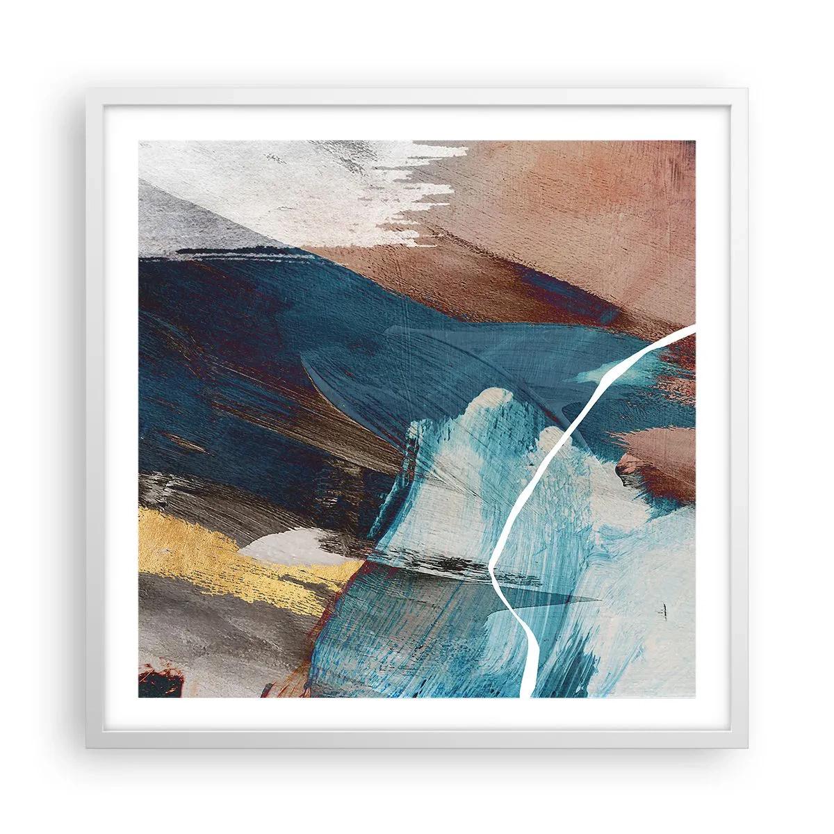 Poster in een witte lijst - Met panache en energie - 60x60 cm