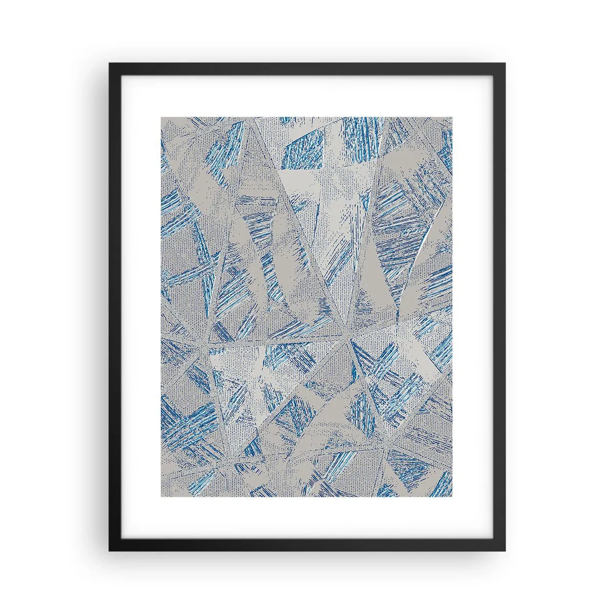 Poster in een zwarte lijst - In een blauwgrijs labyrint - 40x50 cm