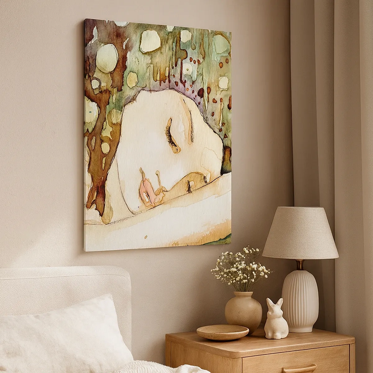 Schilderen op canvas - Een smaragd-violette droom - 50x70 cm