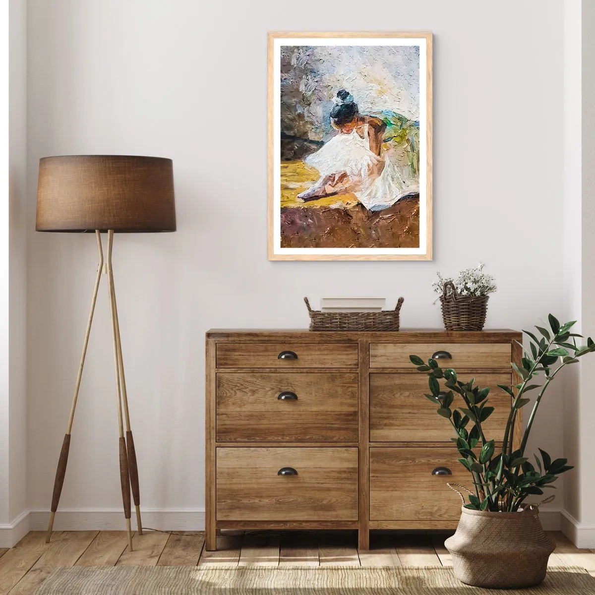 Een poster in een licht eiken lijst - Naar een schilderij van Degas - 50x70 cm