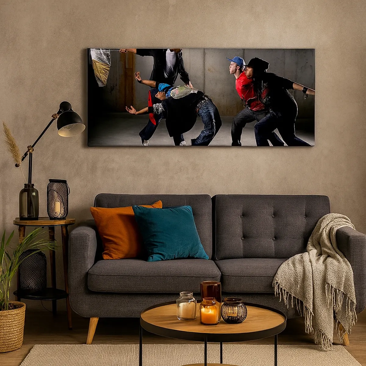 Schilderen op canvas - Dansend met de straatwind - 30x30 cm