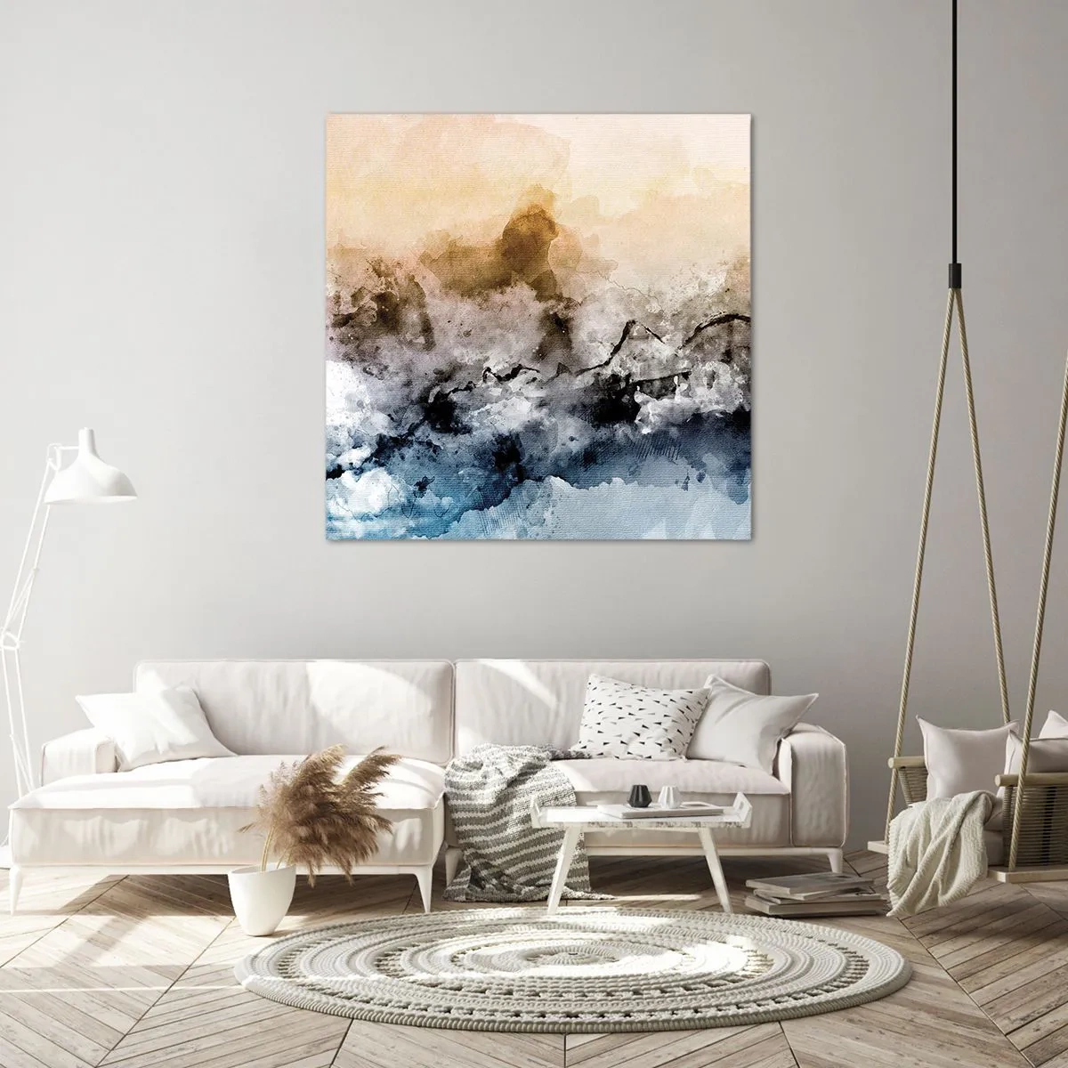 Schilderen op canvas - Verdronken in een wolk van mist - 60x60 cm