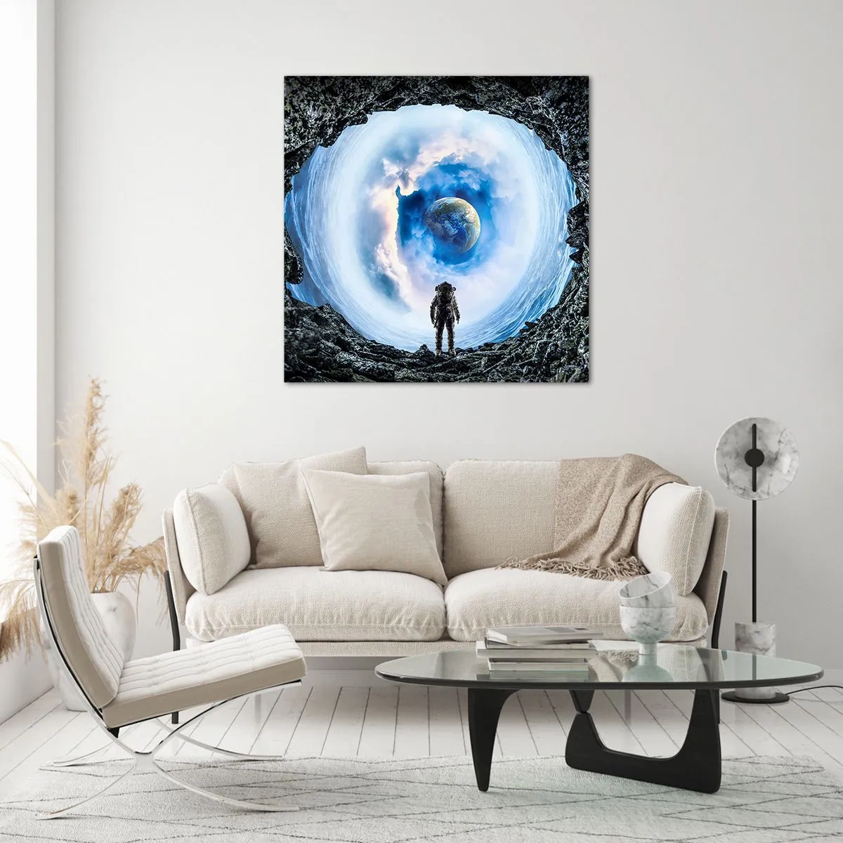 Schilderen op glas - Het is niet ver van huis - 40x40 cm