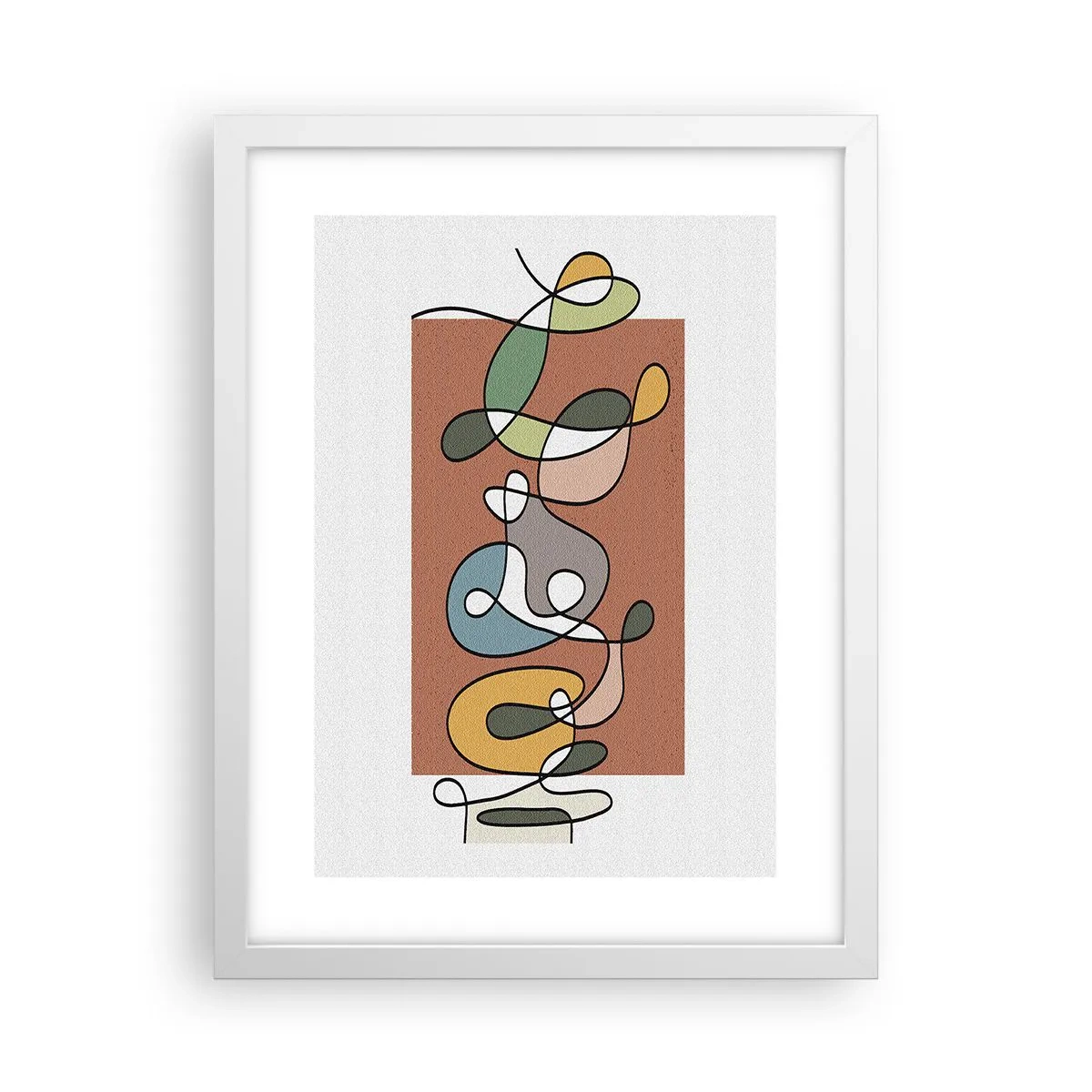 Poster in een witte lijst - Abstractie: kleurrijke dans - 30x40 cm