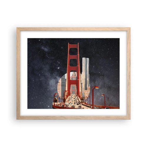 Een poster in een licht eiken lijst - Altijd in het centrum - 50x40 cm