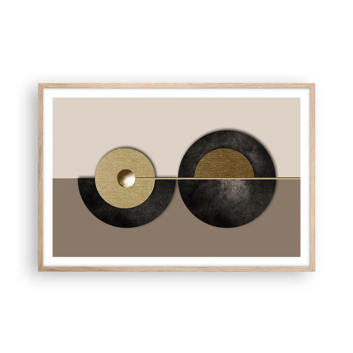 Een poster in een licht eiken lijst - Variaties rond de cirkel - 91x61 cm