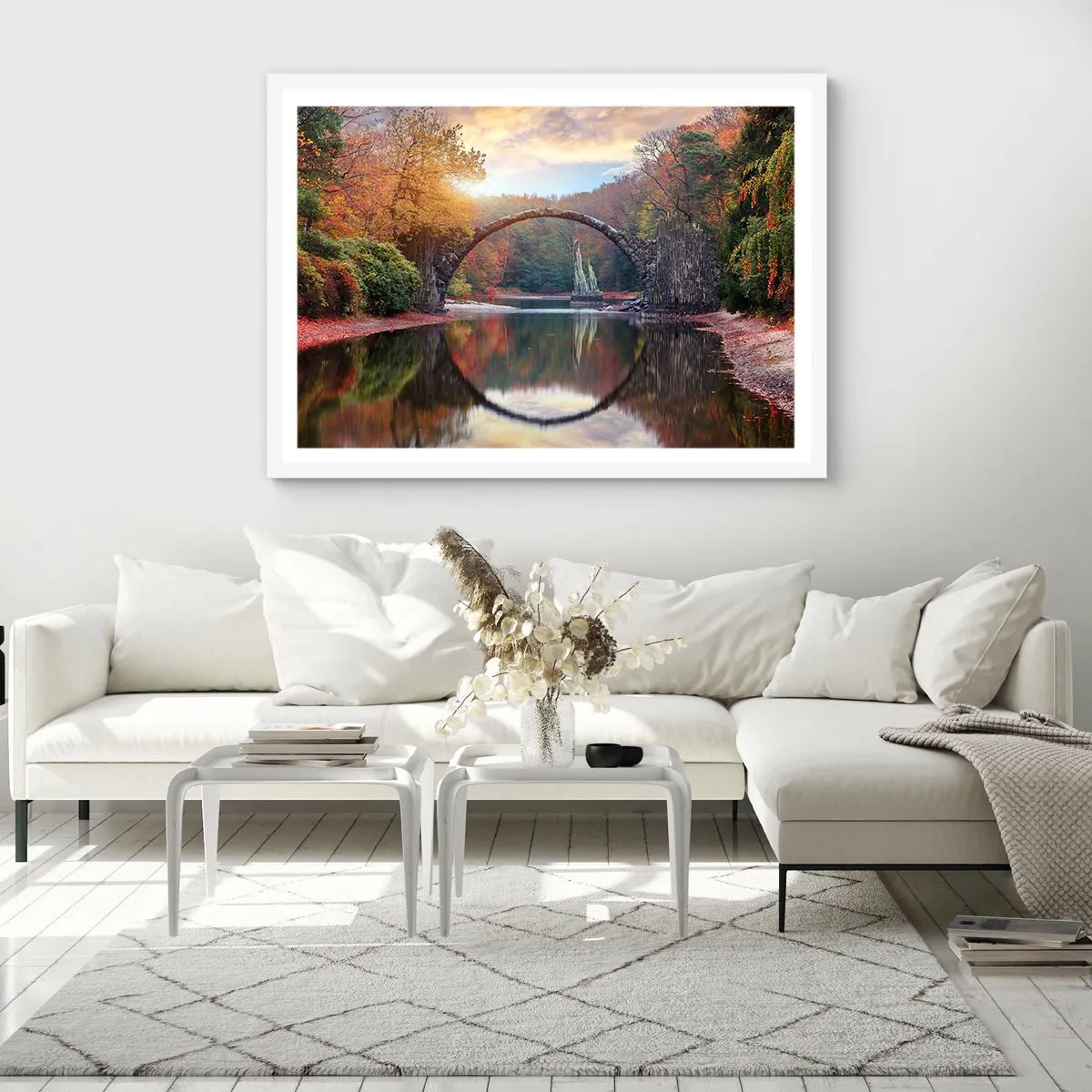 Poster in een witte lijst - Aan de andere kant van de spiegel - 100x70 cm