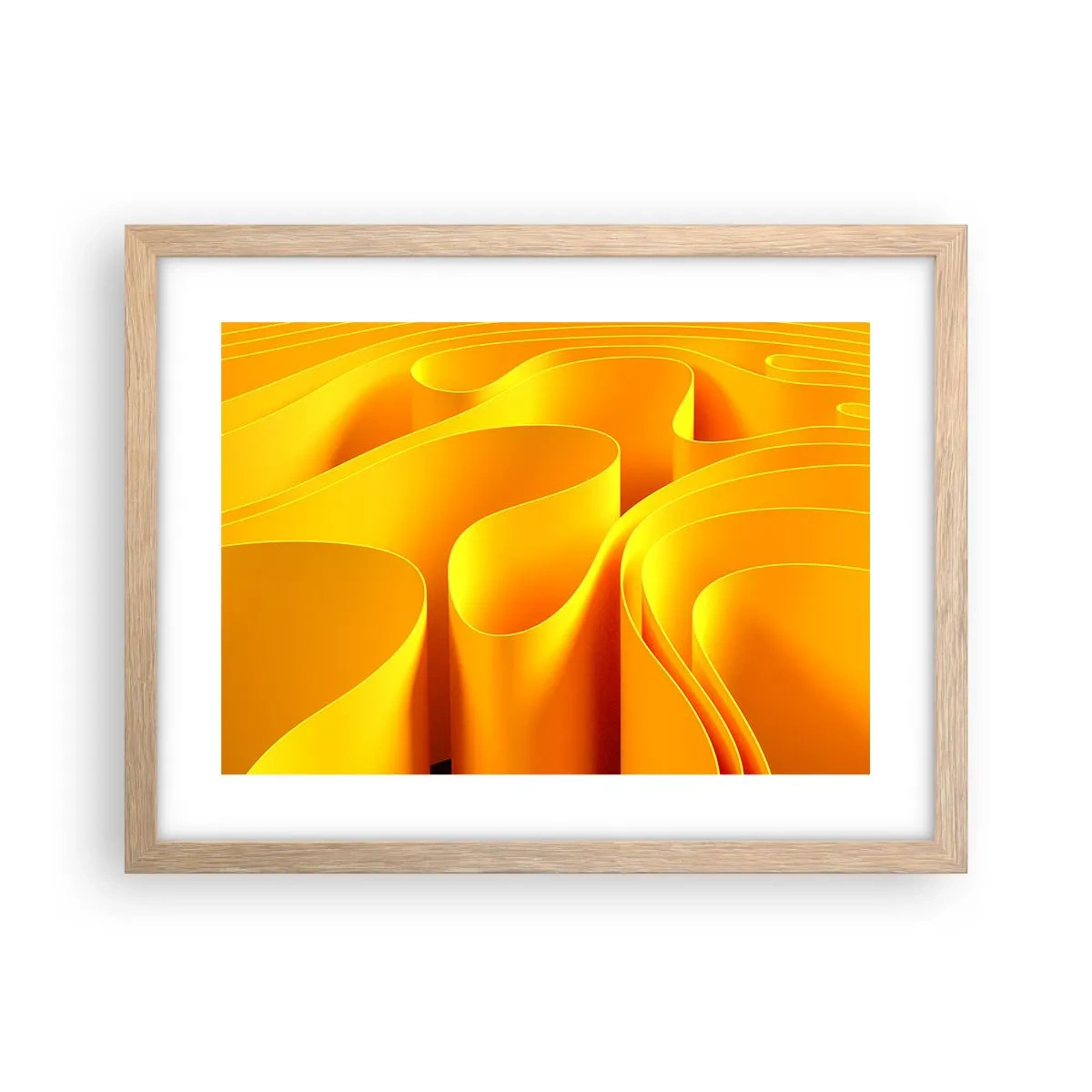 Een poster in een licht eiken lijst - Als de golven van de zon - 40x30 cm