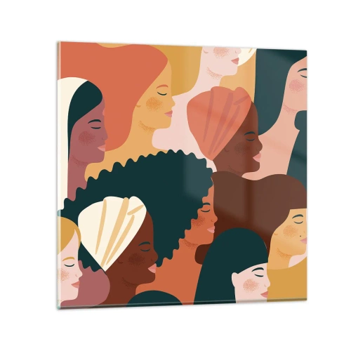 Schilderen op glas - Alleen vrouwelijkheid - 40x40 cm